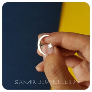 انگشتر ماه و ستاره طرح سفارشی
